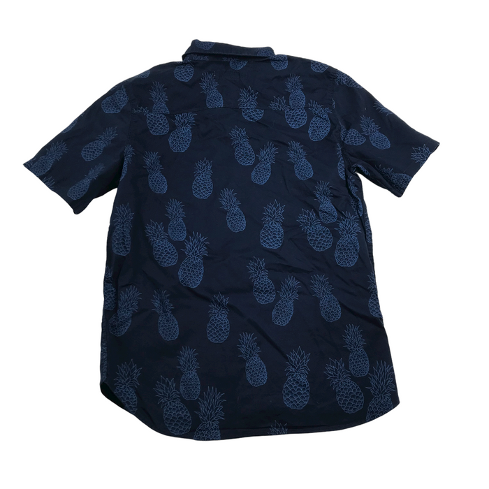 H&M 11 years navy blue pineapple short sleeve shirt