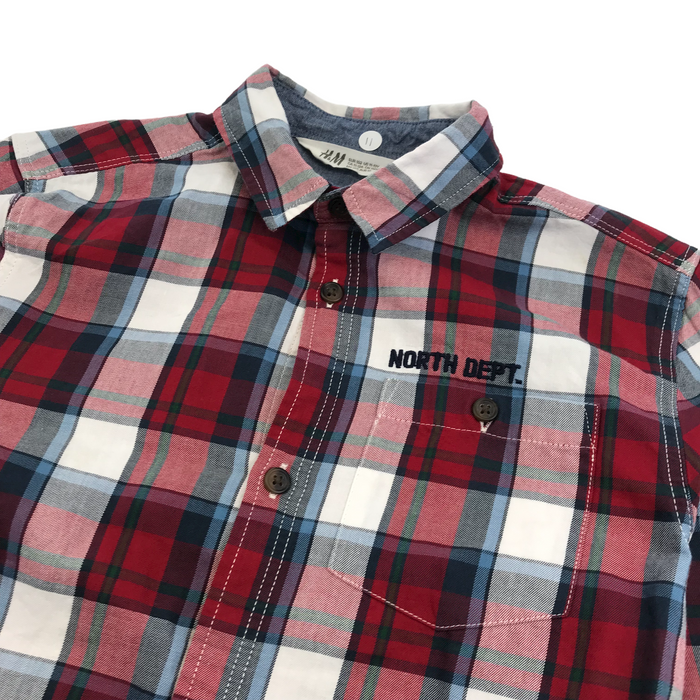 H&M 11 years red checked shirt