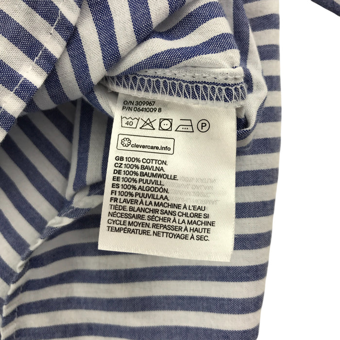 H&M 12-13 years blue and white striped buttoned cotton shirt