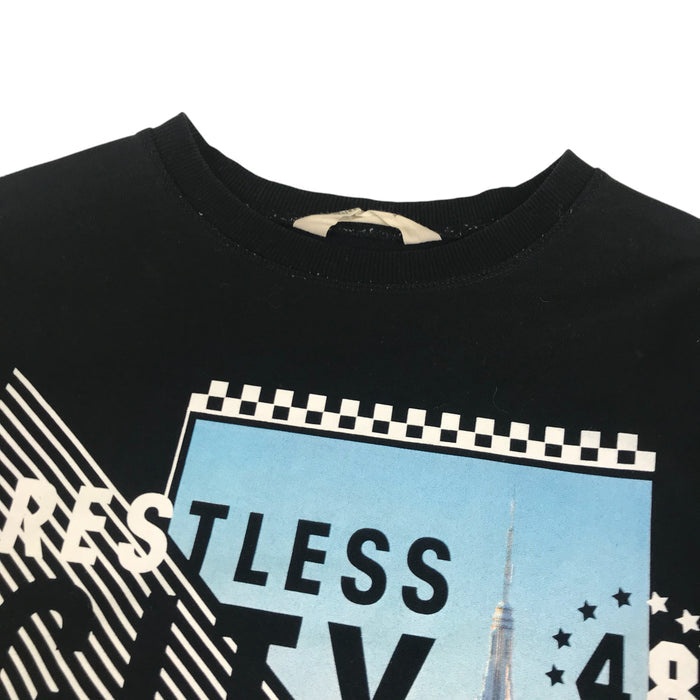H&M 13-14 years black new york print cotton sweater
