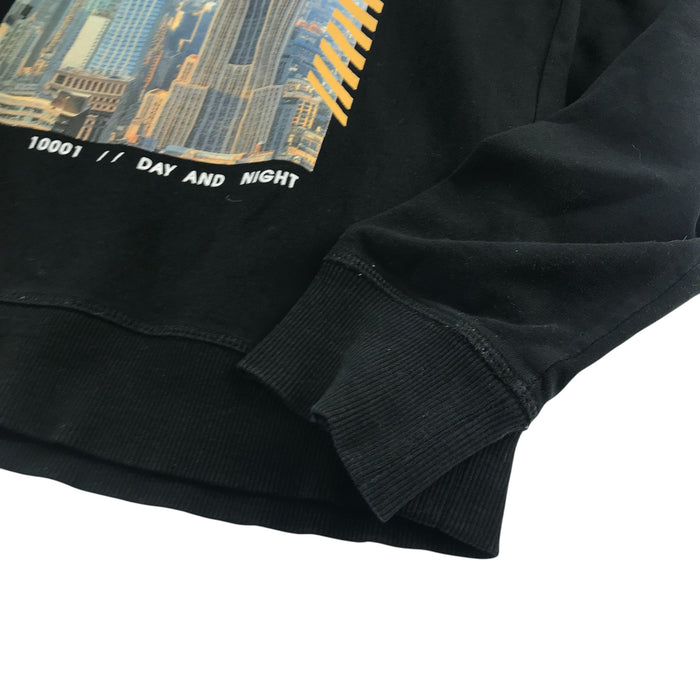 H&M 13-14 years black new york print cotton sweater