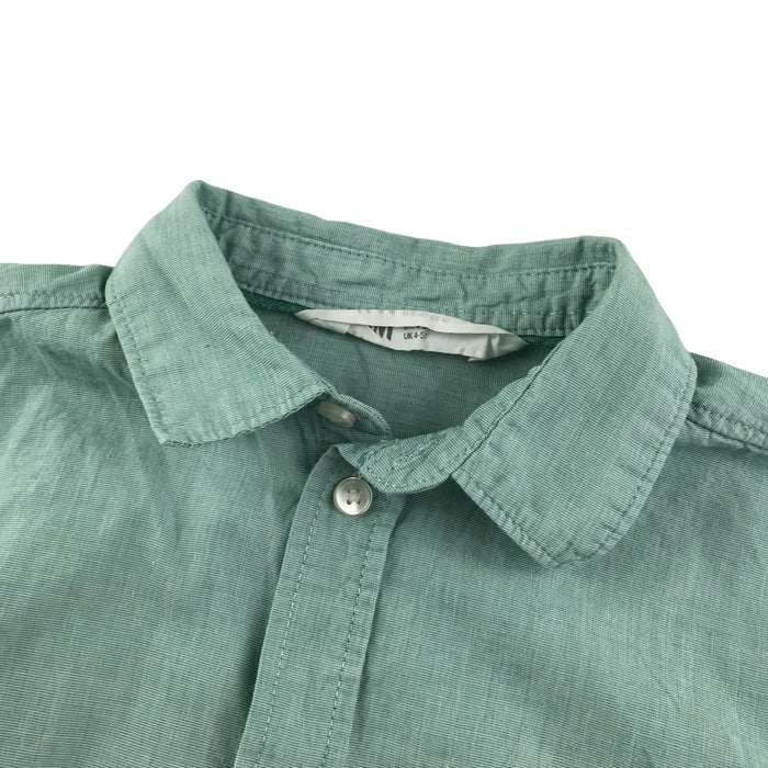 H&M 4-5 years green plain buttoned cotton shirt