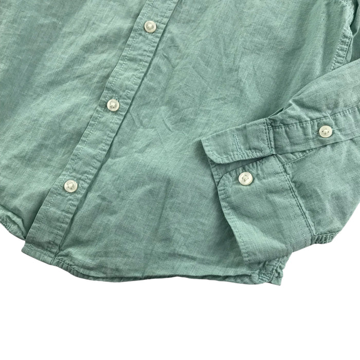 H&M 4-5 years green plain buttoned cotton shirt