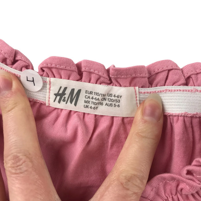 H&M 5-6 years pink gahtered skirt