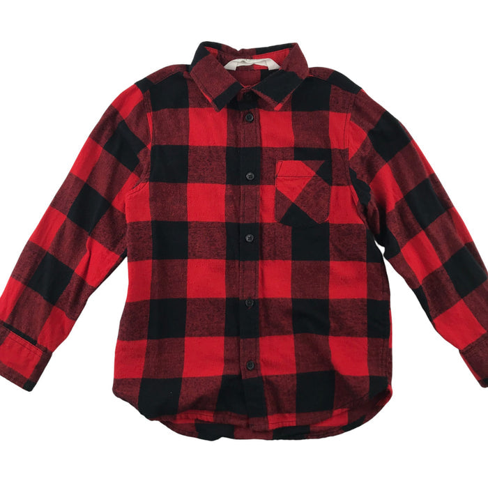 H&M 5-6 years red and black checked buttoned cotton shirt