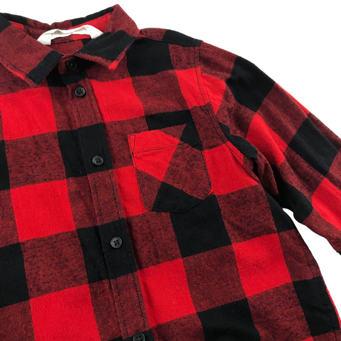 H&M 5-6 years red and black checked buttoned cotton shirt