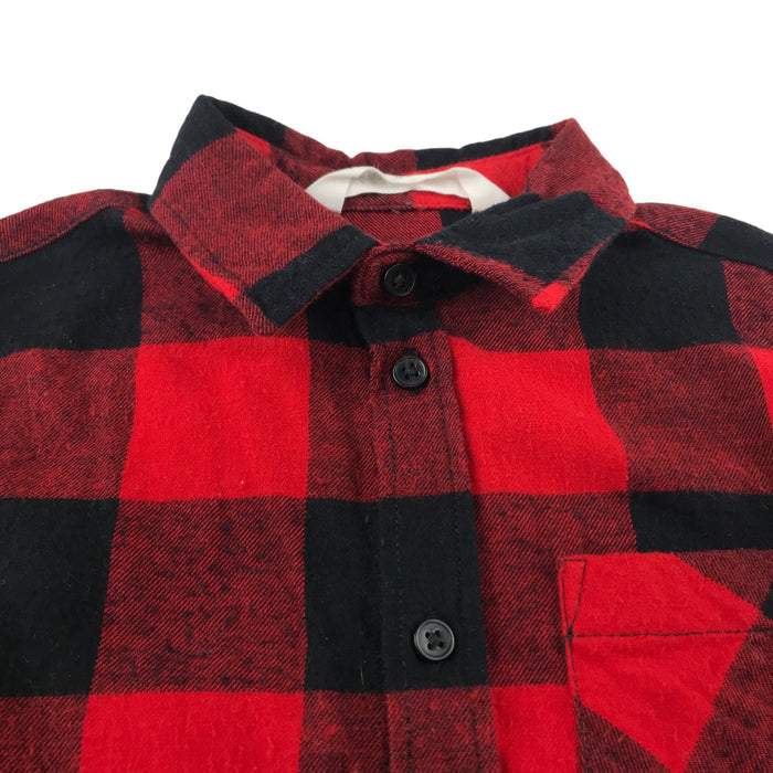 H&M 5-6 years red and black checked buttoned cotton shirt