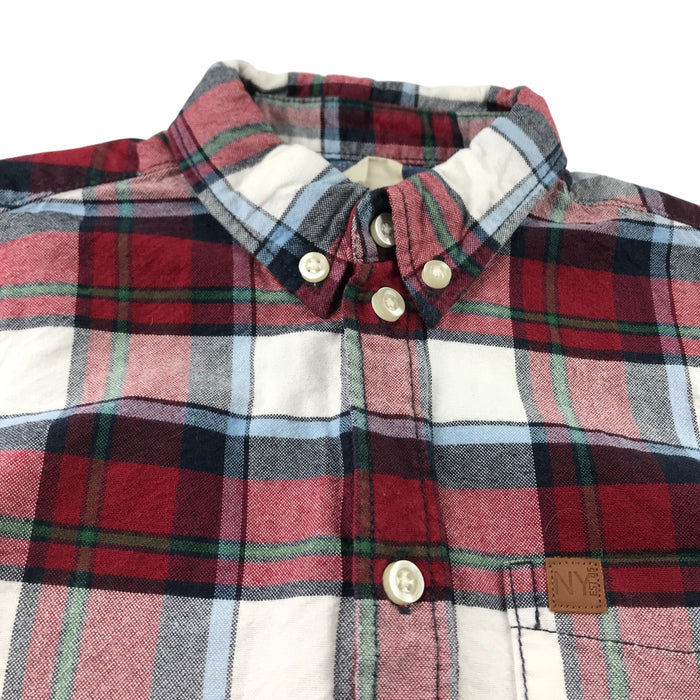H&M 5-6 years red and white checked buttoned cotton shirt