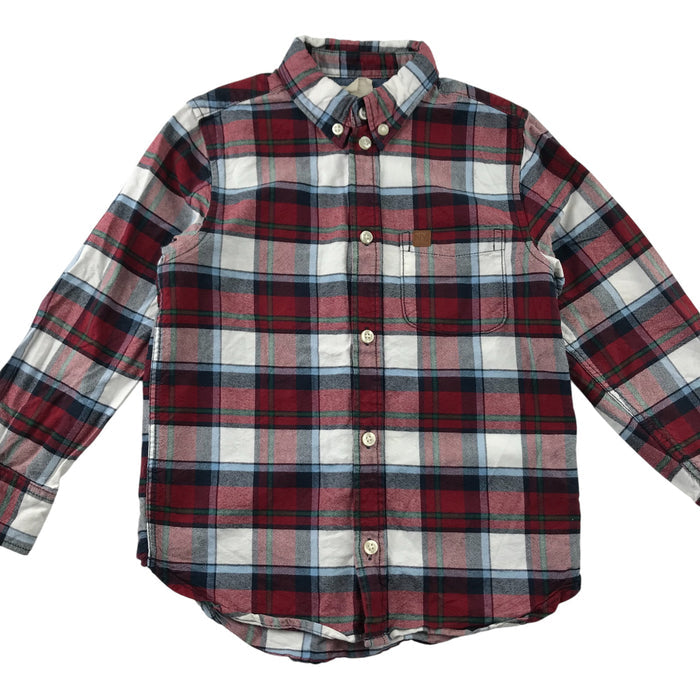 H&M 5-6 years red and white checked buttoned cotton shirt