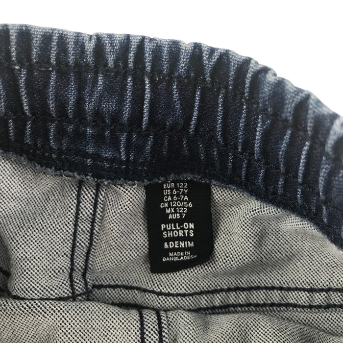 H&M 6-7 years blue denim with elasticated waist shorts