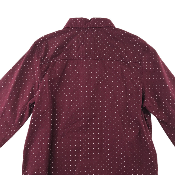 H&M 6-7 years burgundy polka dot full buttoned shirt