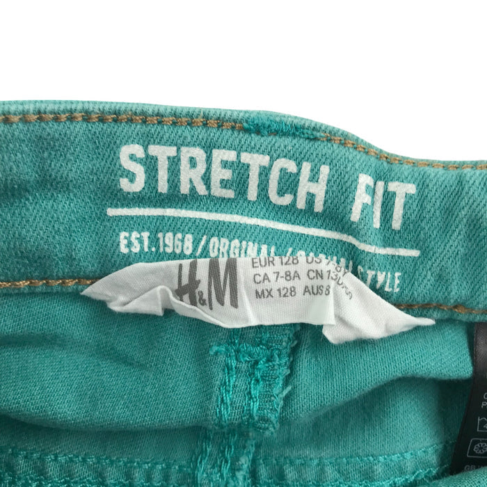 H&M 7-8 years blue plain jean style stretch shorts