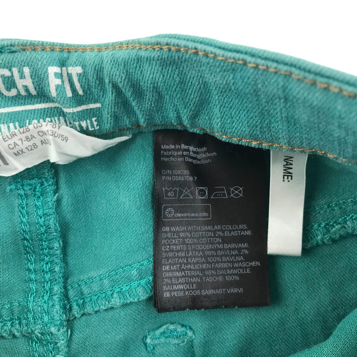 H&M 7-8 years blue plain jean style stretch shorts
