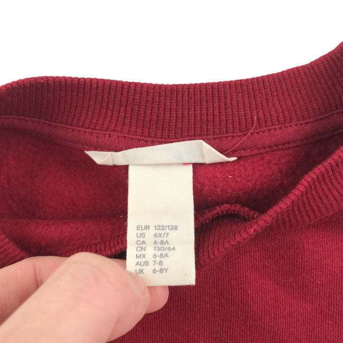 H&M 7-8 years burgundy frilled sweater