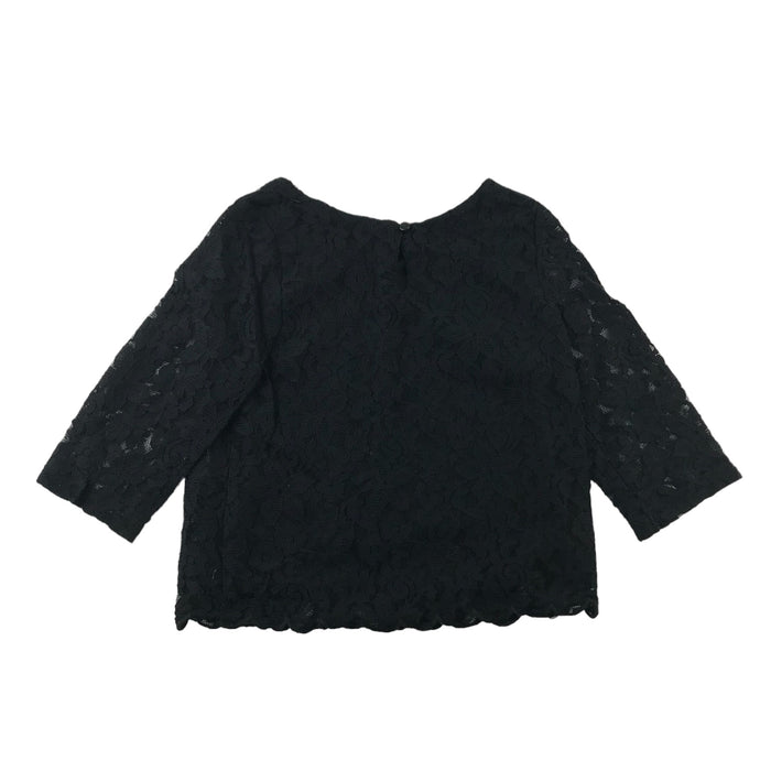 H&M 8-9 years black cropped 3/4 sleeve blouse