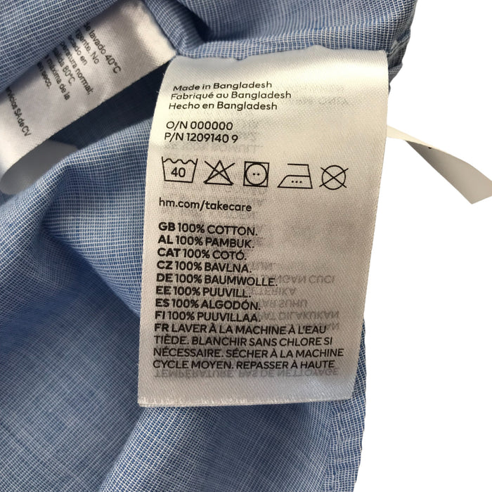 H&M 8-9 years blue plain buttoned cotton shirt