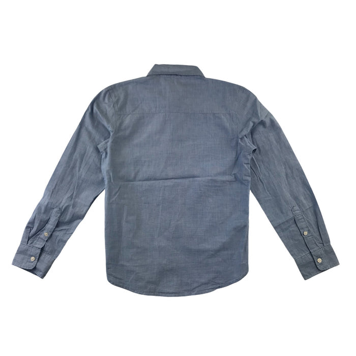 H&M 8-9 years blue plain buttoned cotton shirt