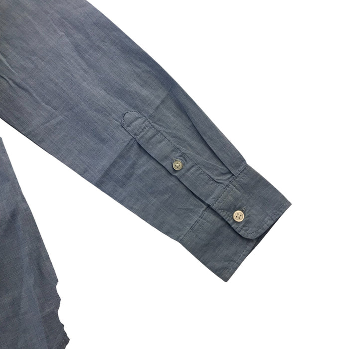 H&M 8-9 years blue plain buttoned cotton shirt