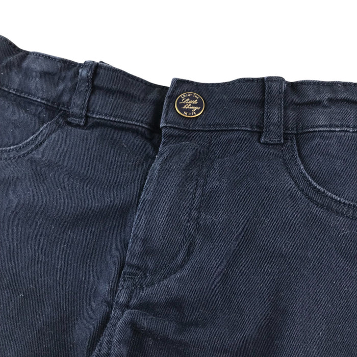 H&M 9-10 years navy blue stretch denim style lace hem shorts