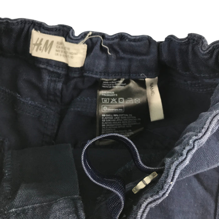 H&M 9-10 years navy blue stretch denim style lace hem shorts