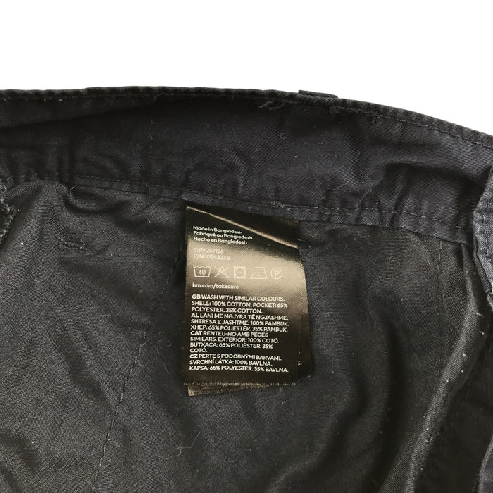 H&M men's eur 30 navy plain chino style regular fit cotton shorts