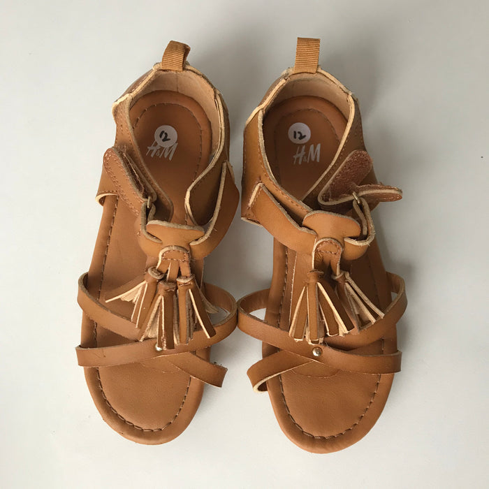 H&M size UK 12 (jr) brown tassel sandals