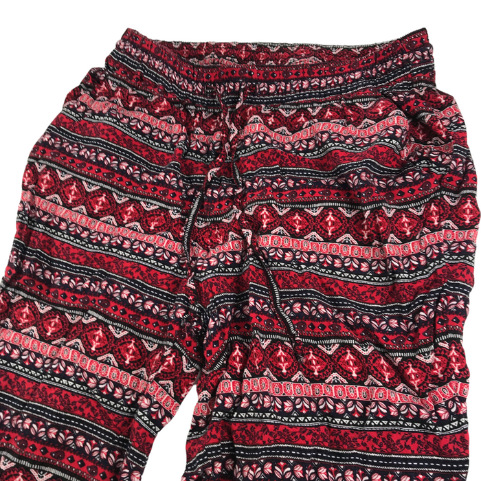 H&M women's S red pattern summer trousers