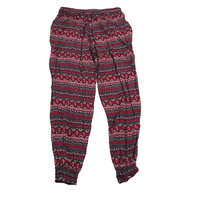 H&M women's S red pattern summer trousers