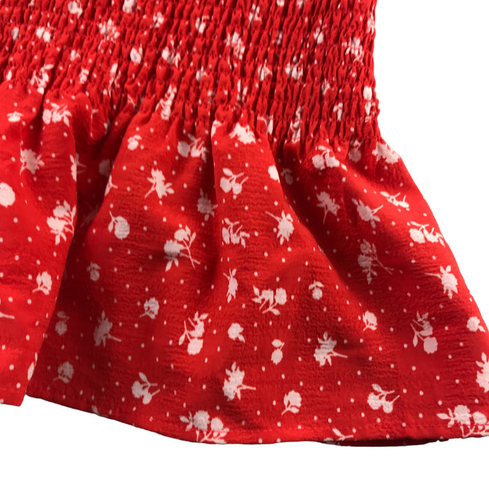 H&M women's S red white flower skirt