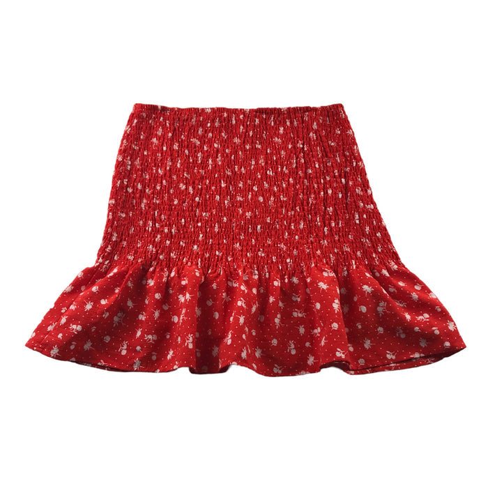 H&M women's S red white flower skirt
