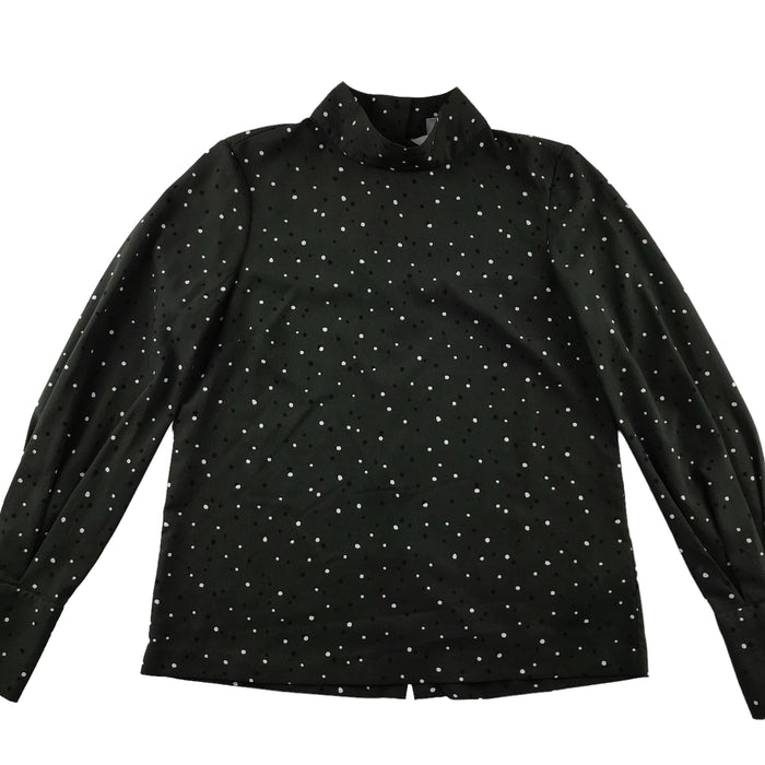 H&M womens XS khaki polka dot blouse