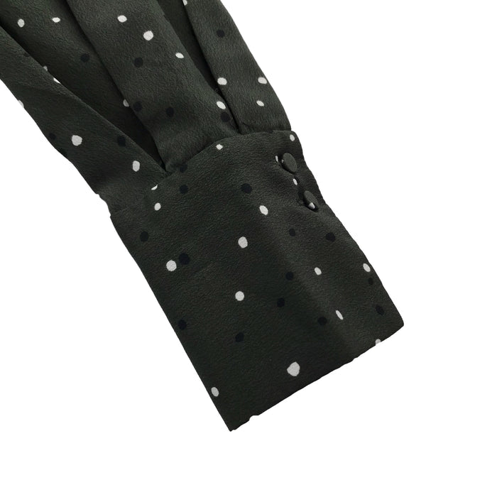 H&M womens XS khaki polka dot blouse