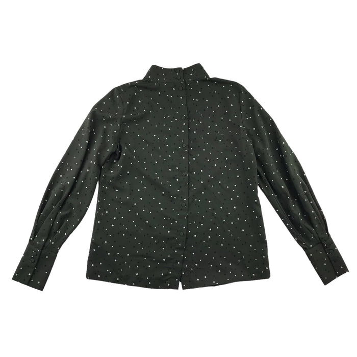 H&M womens XS khaki polka dot blouse
