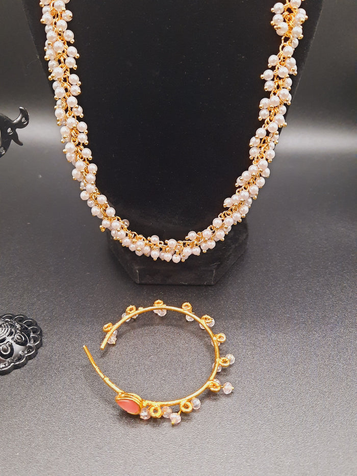 Hoop earrings with Pink semi-precious stones - NATASHAHS