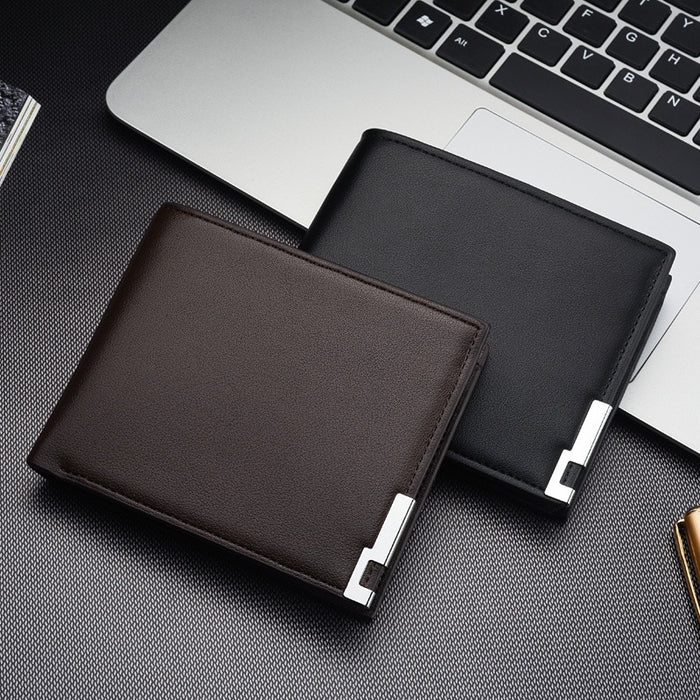 Hot Selling New Men's Short Wallet Iron Edge Korean Youth Men's Horizontal Wallet Trend Card Pack Purse - NATASHAHS