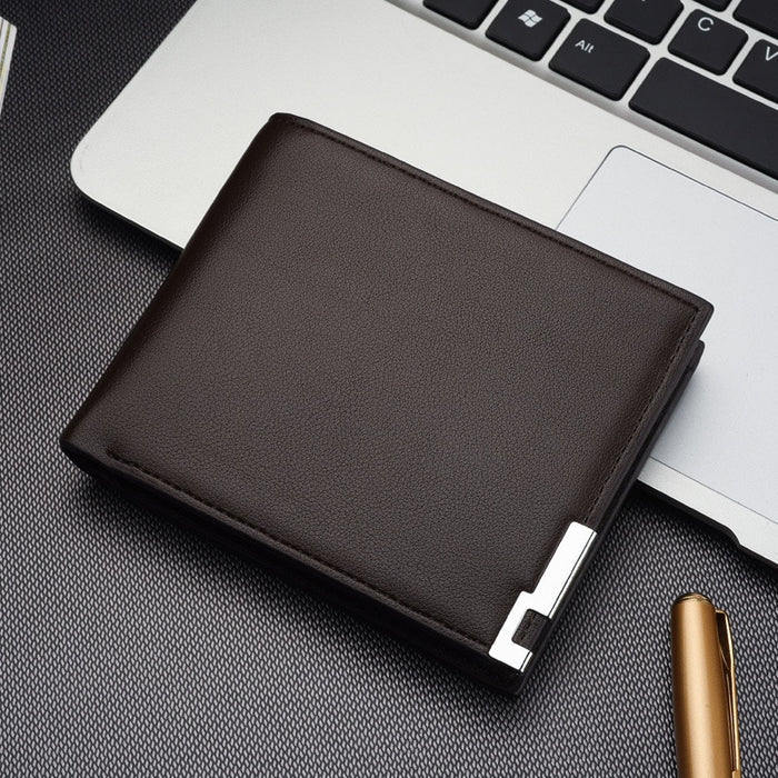 Hot Selling New Men's Short Wallet Iron Edge Korean Youth Men's Horizontal Wallet Trend Card Pack Purse - NATASHAHS