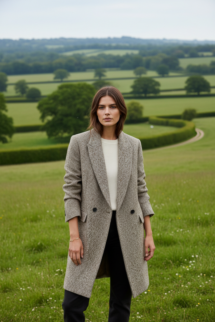 Hugo Boss Brown Tweed Over Coat