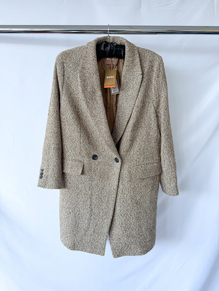 Hugo Boss Brown Tweed Over Coat