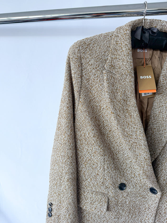 Hugo Boss Brown Tweed Over Coat