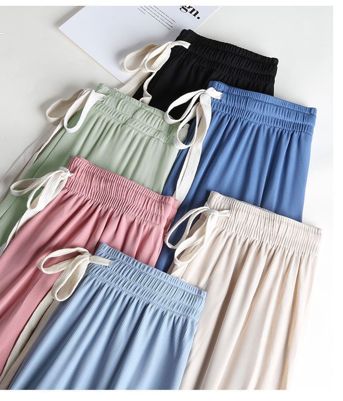 Ice Silk Wide-Leg Pants
