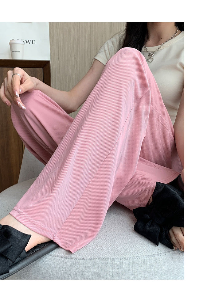 Ice Silk Wide-Leg Pants