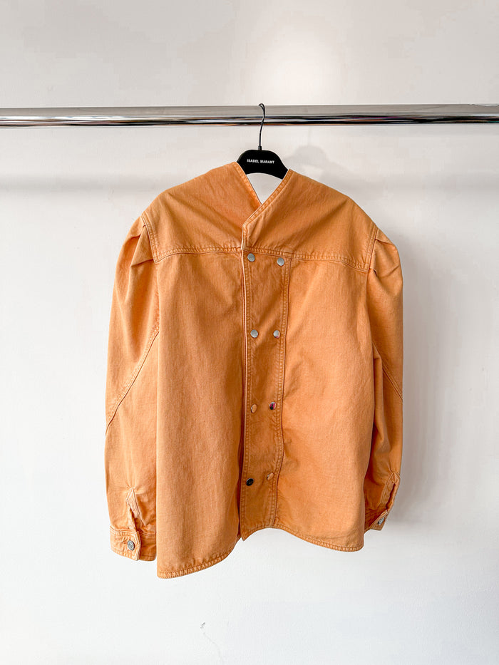 Isabel Marant Espera Orange Sunset Denim Long Sleeve Top