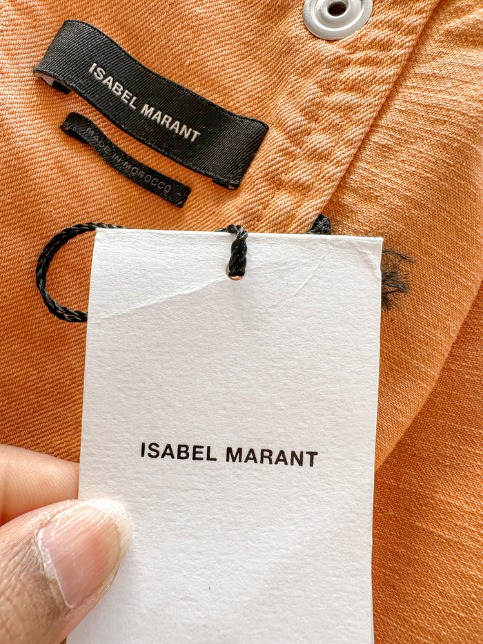 Isabel Marant Espera Orange Sunset Denim Long Sleeve Top