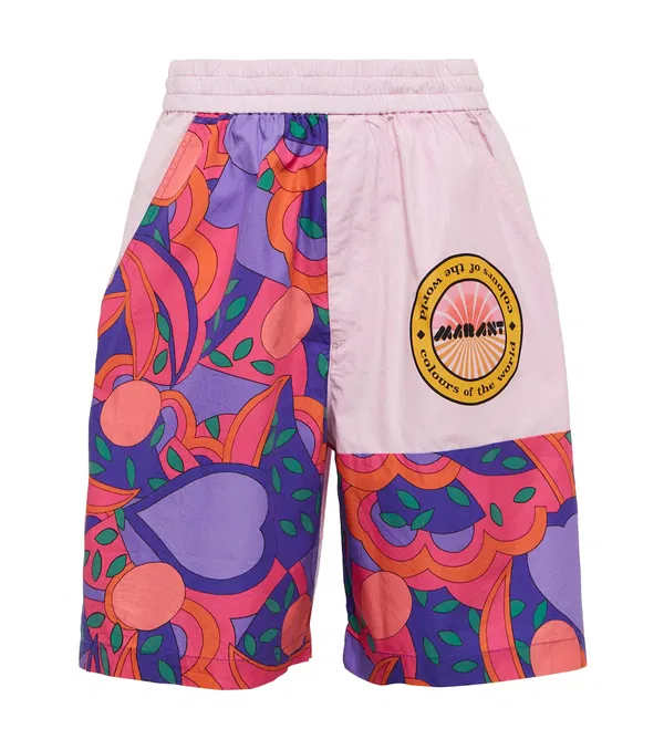 Isabel Marant Laverneo Pink Bold Logo Print Shorts