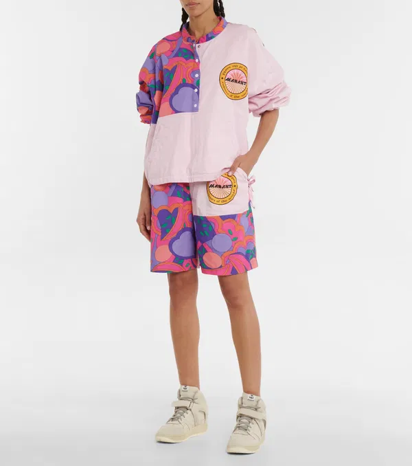 Isabel Marant Laverneo Pink Bold Logo Print Shorts