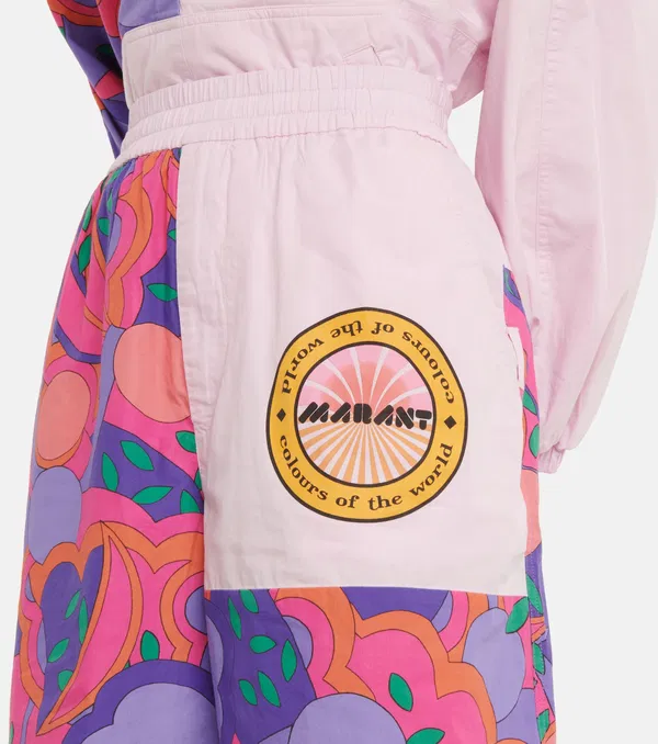 Isabel Marant Laverneo Pink Bold Logo Print Shorts