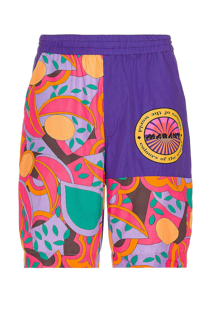 Isabel Marant Mens Laverneo Purple Bold Logo Print Shorts