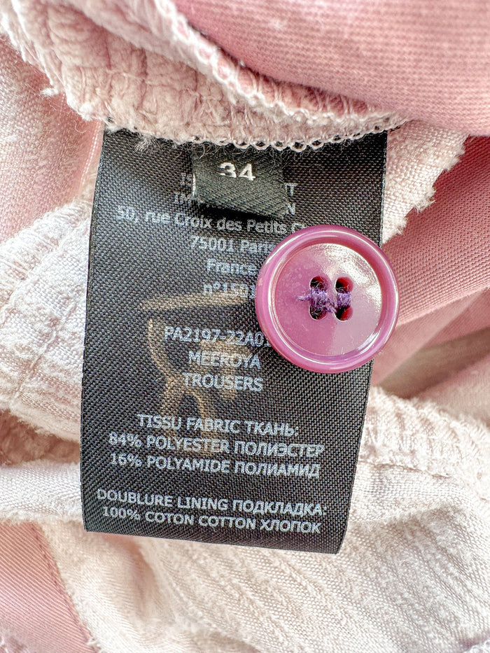 Isabel Marant Pink Corduroy Meeroya Straight Leg Trousers