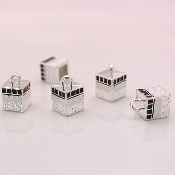 Islam muslim kaaba in mecca pendant muslim silver-plated kaaba pendant with chain