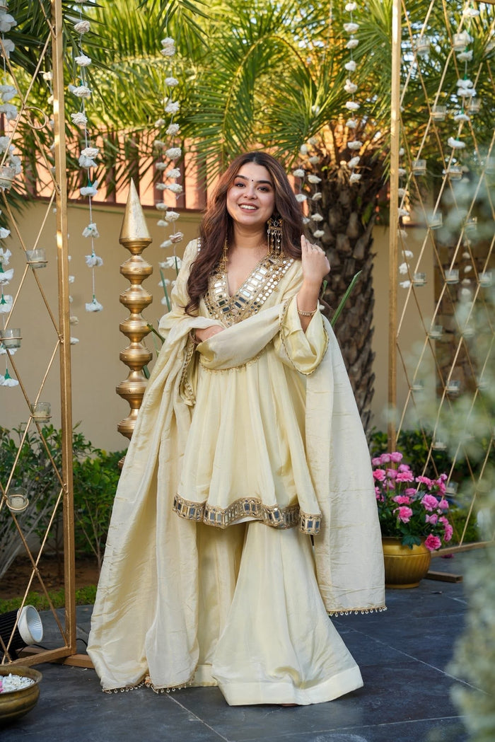 Ivory Sheeshmahal Sharara Set